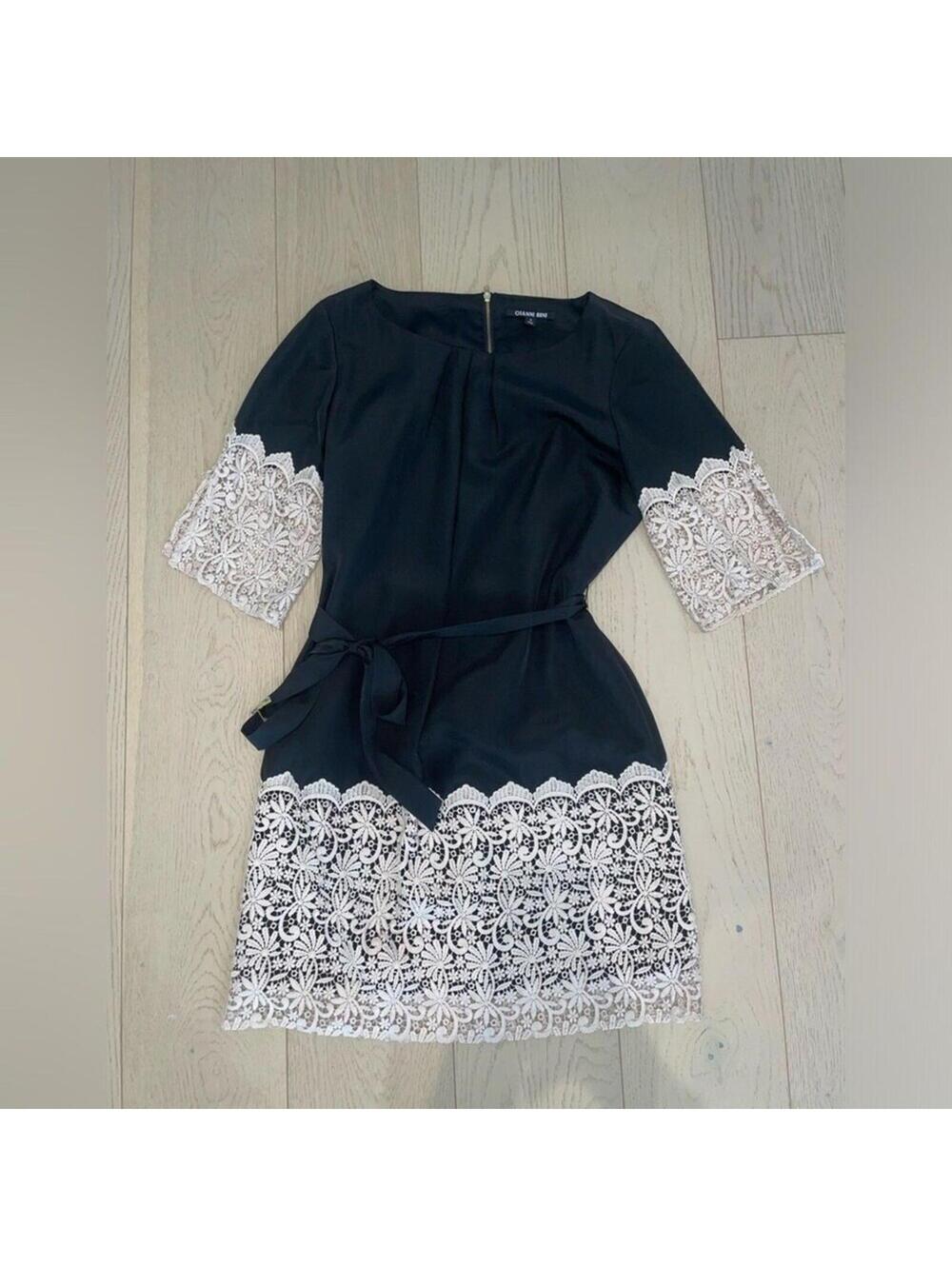 Gianni Bini Black and Lace Mini Dress Size Small